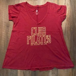 Club Pilates V Neck Tee